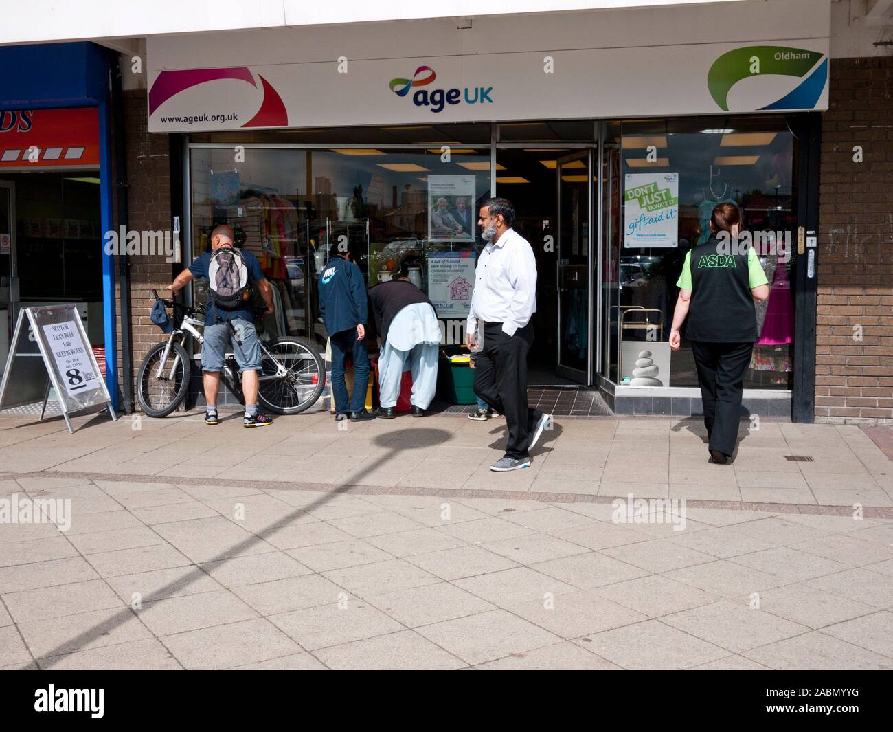 Age UK Charity Shop, Oldham, Greater Manchester, UK Stock Photo Alamy