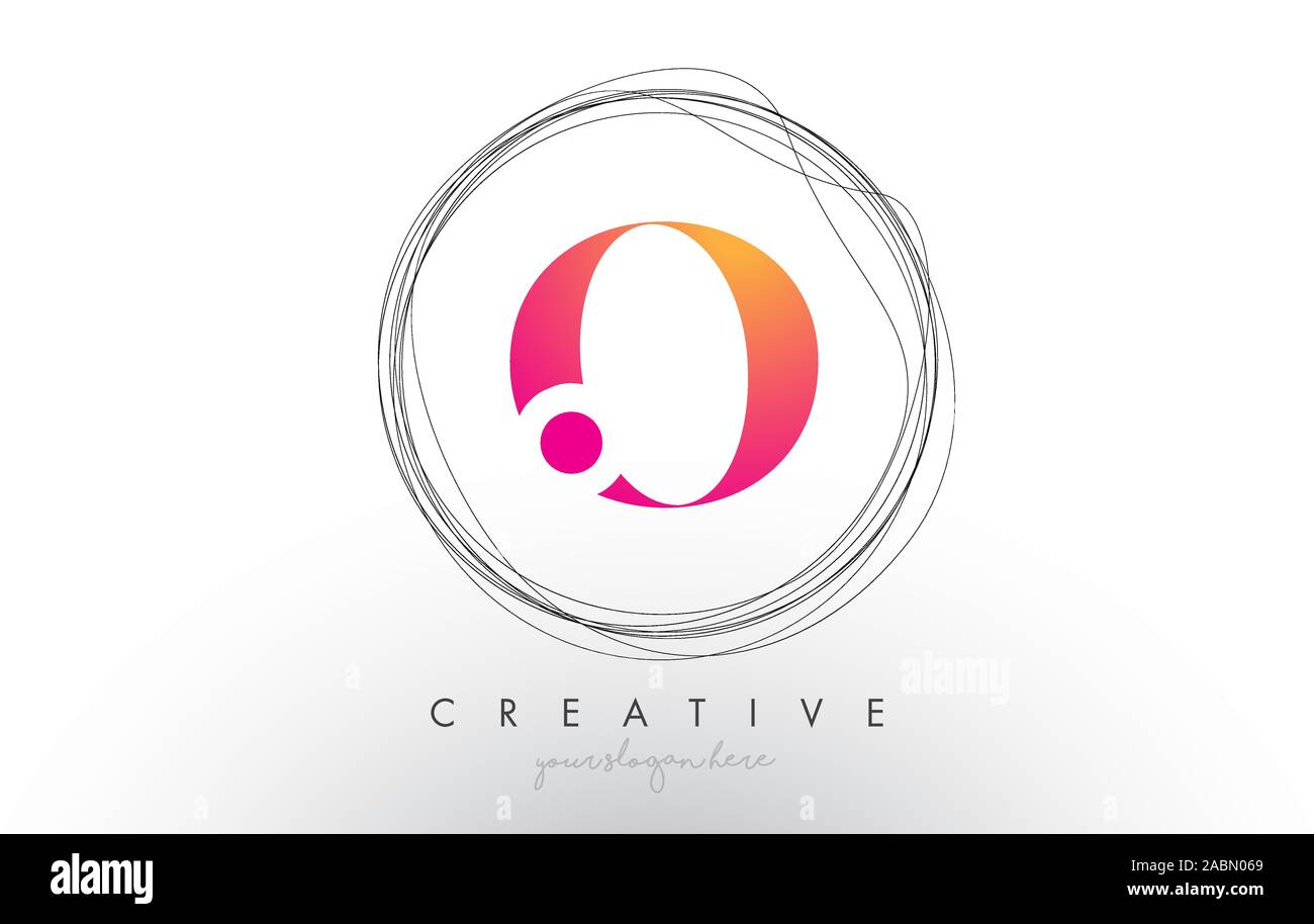 Artistic O Letter Logo Design With Creative Circular Wire Frame around ...