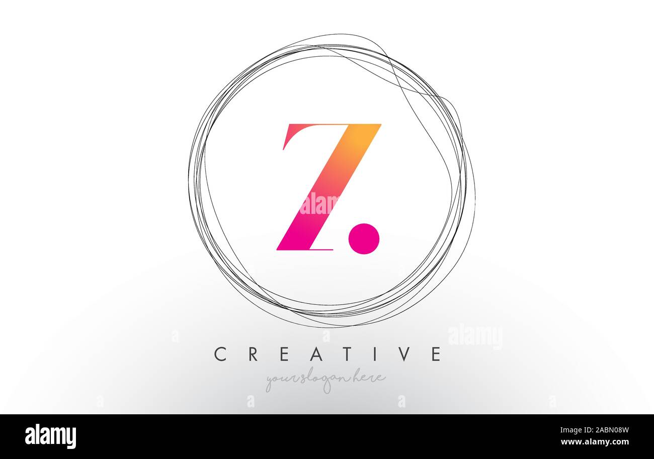 Artistic Z Letter Logo Design With Creative Circular Wire Frame around ...