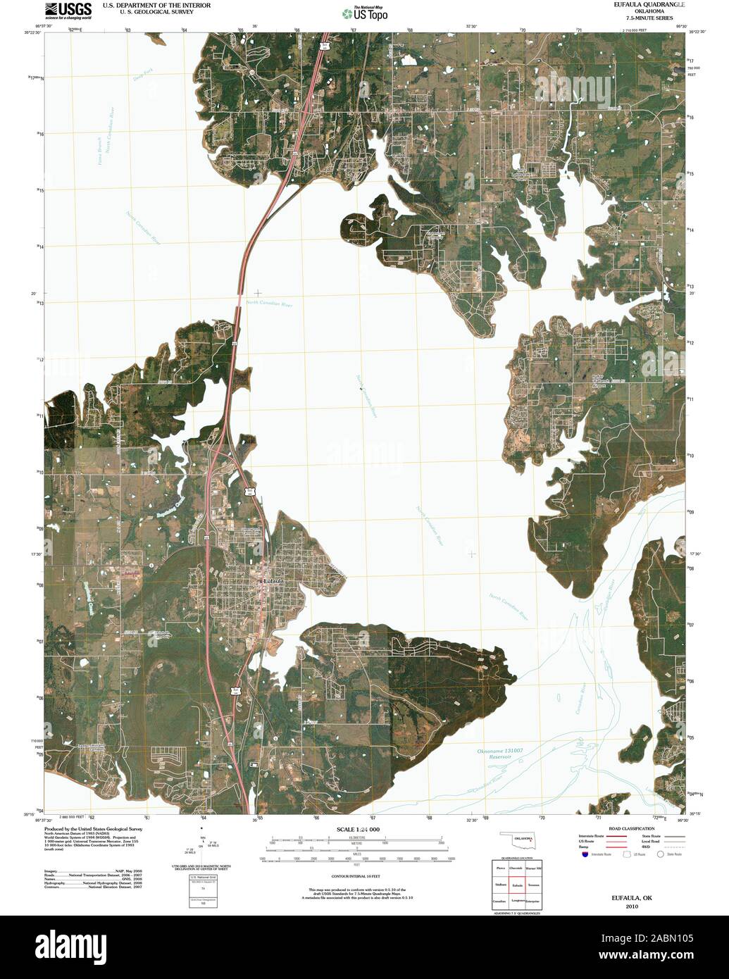 Map of eufaula oklahoma Cut Out Stock Images & Pictures Alamy