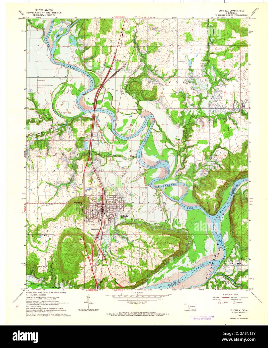 Map of eufaula oklahoma hires stock photography and images Alamy