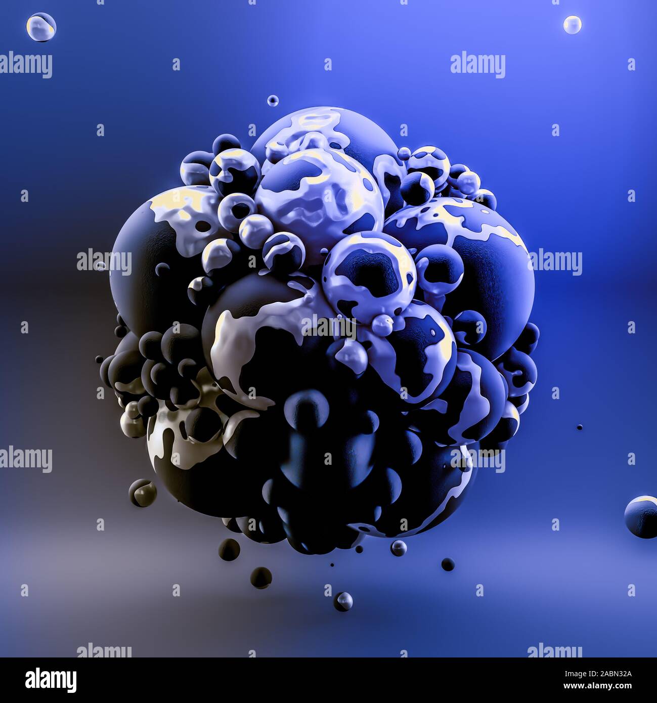 Blue abstract background with balls. 3d rendering 3d illustration Stock ...