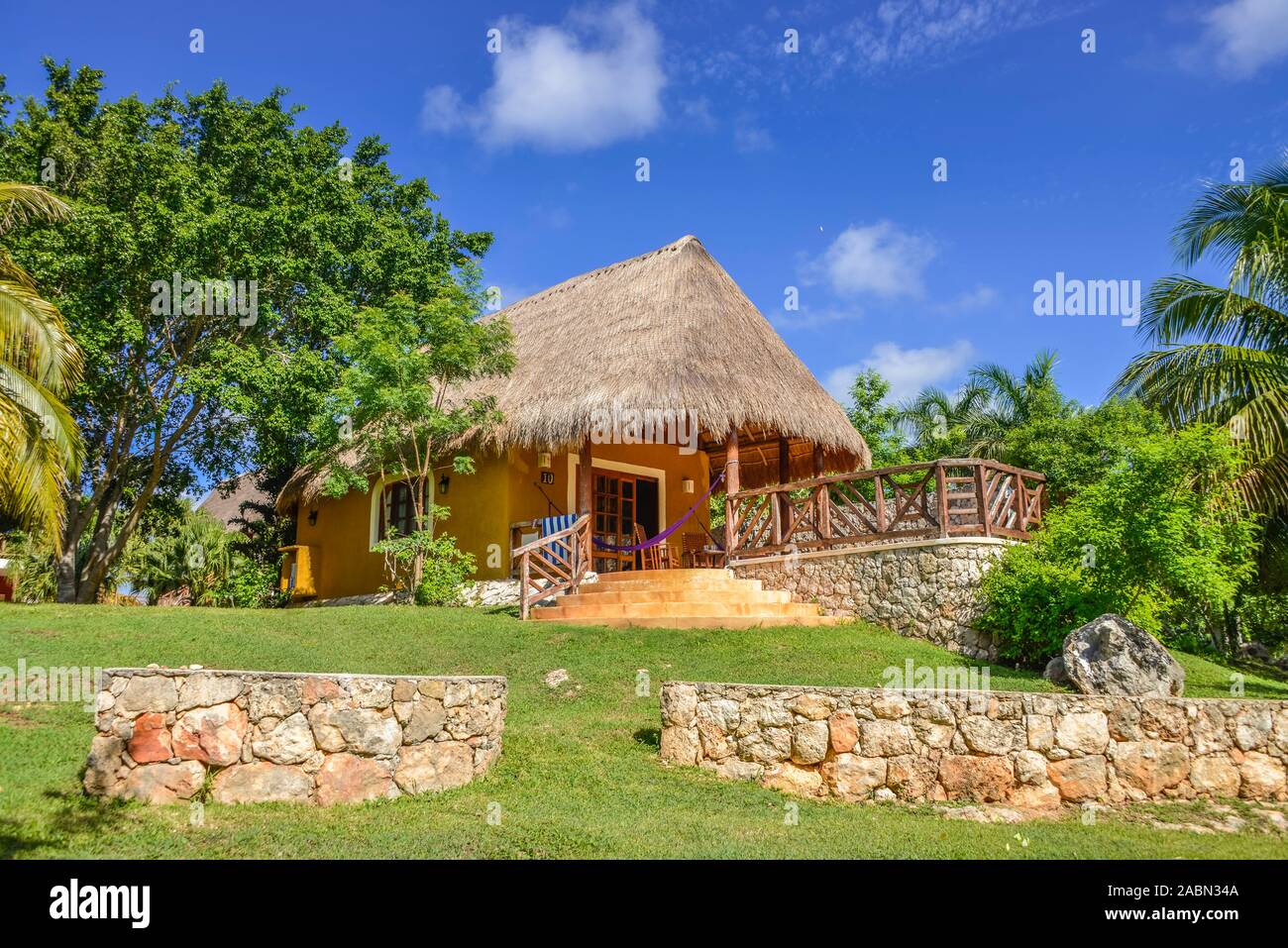 Ferienhaus, Bungalow, Hotelanlage, Hacienda Sotuta de Peon, Yucatan, Mexiko Stock Photo