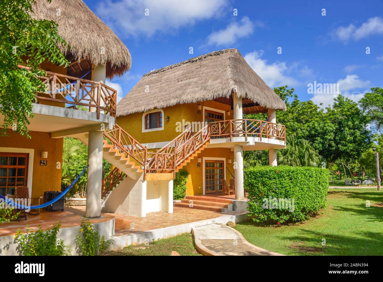 Ferienhaus, Bungalow, Hotelanlage, Hacienda Sotuta de Peon, Yucatan, Mexiko Stock Photo