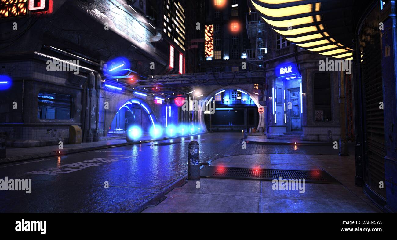 Urban Futuristic City Lit With Neon Lights Night View 3d Render Stock Photo Alamy Urban Futuristic City Lit With Neon Lights Night View 3d Render Stock Photo Alamy
