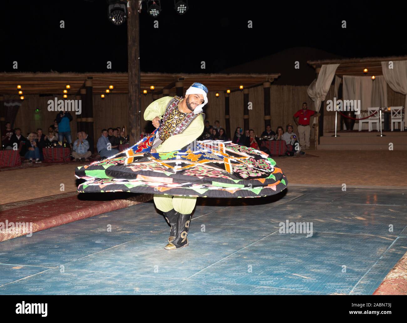 Tanoura Dance performed during an Arabian Adventures Desert Safari in