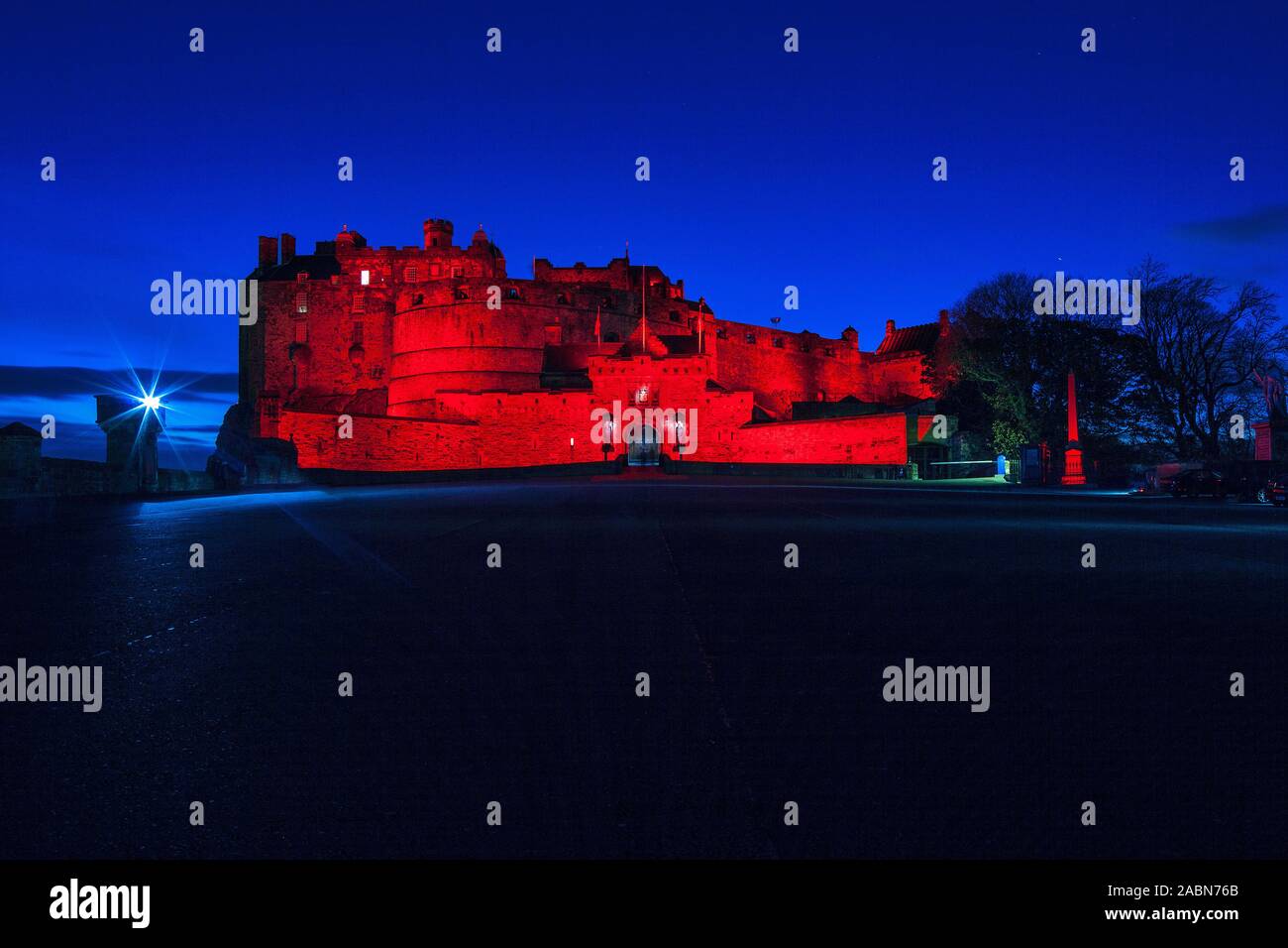 Edinburgh at dusk during wintertime Stock Photo