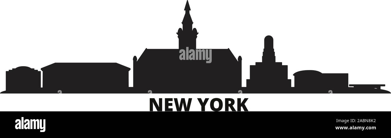 United States, New York Buffalo city skyline isolated vector illustration. United States, New York Buffalo travel black cityscape Stock Vector