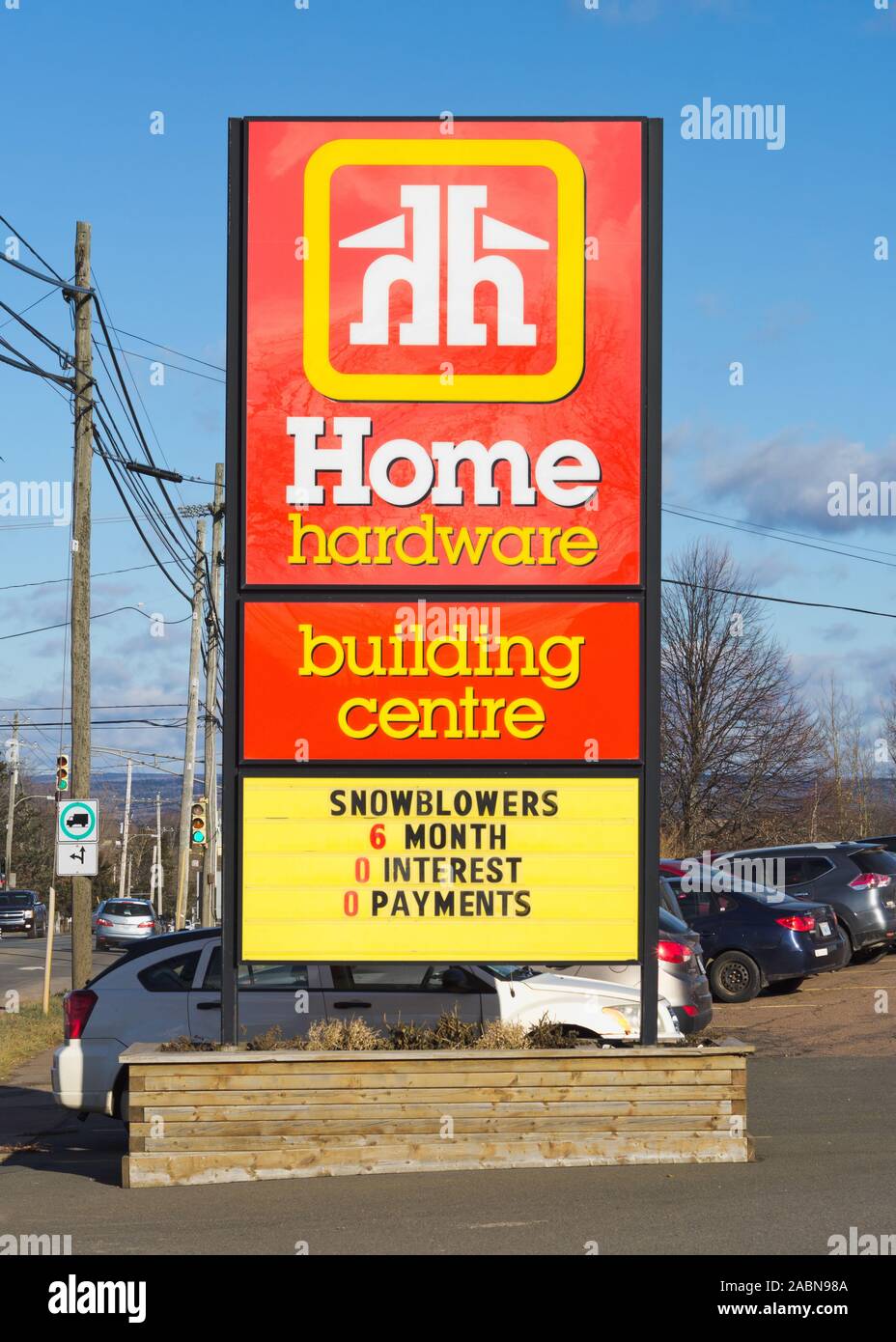 Truro, Canada - November 27, 2019: Home Hardware Store Sign. Home Hardware is a Canadian home improvement retail chain. Stock Photo