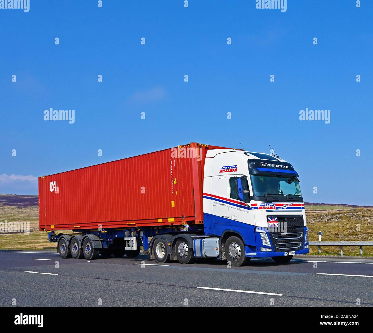 David Watts Transport Limited HGV with container. M6 Motorway ...