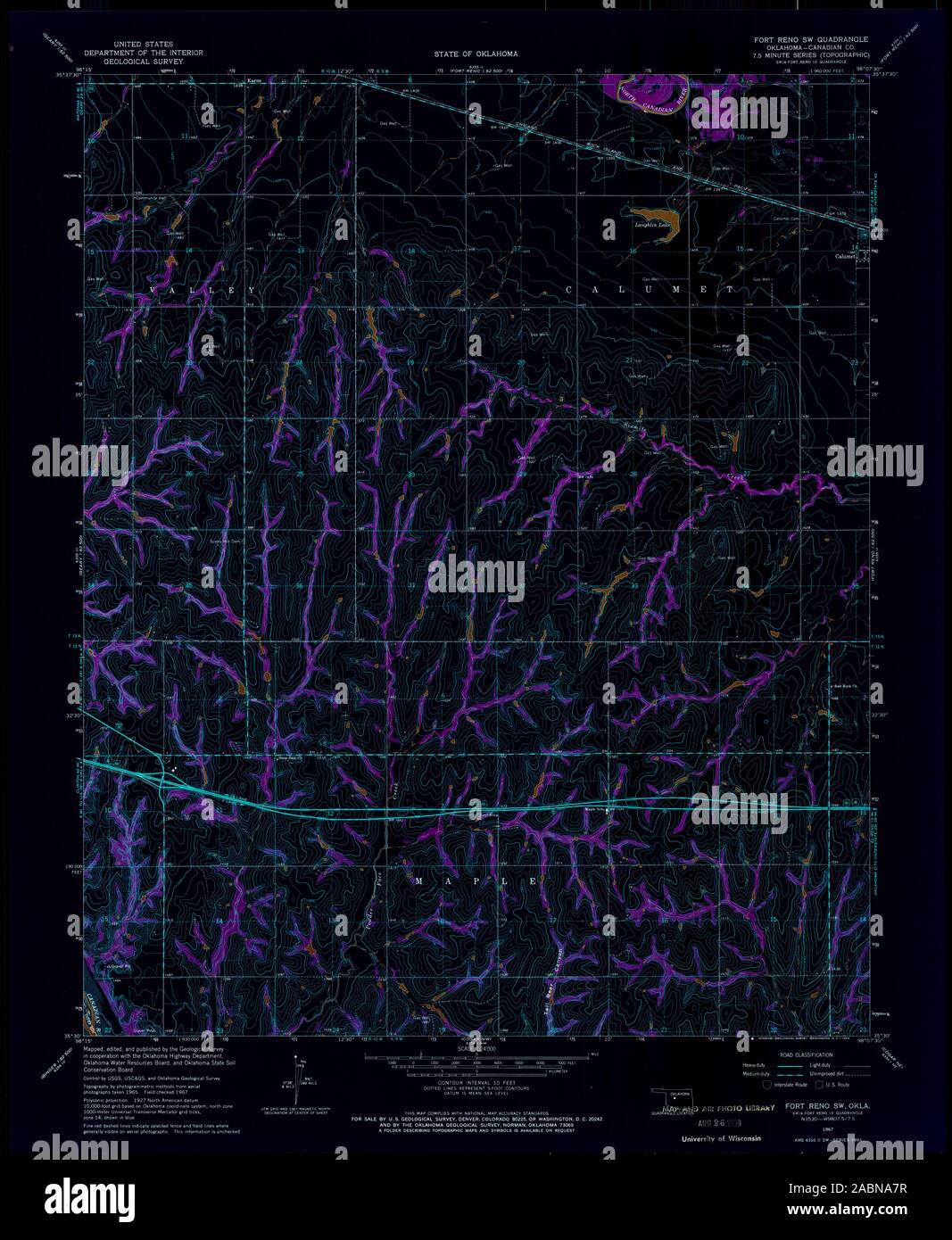 Map of reno oklahoma hi-res stock photography and images - Alamy