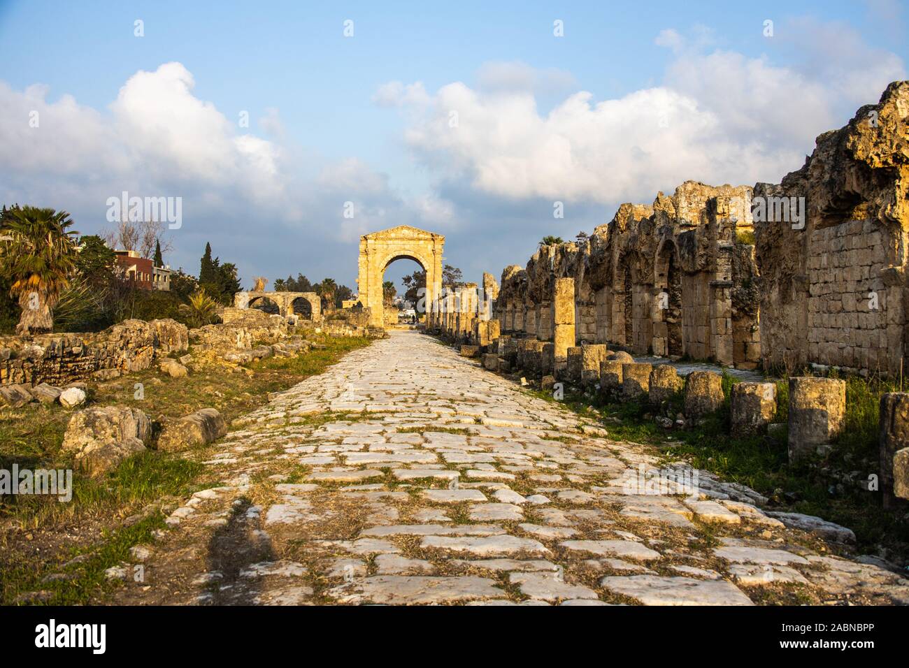 Al Bass Archeological Site, Tyre, Lebanon Stock Photo