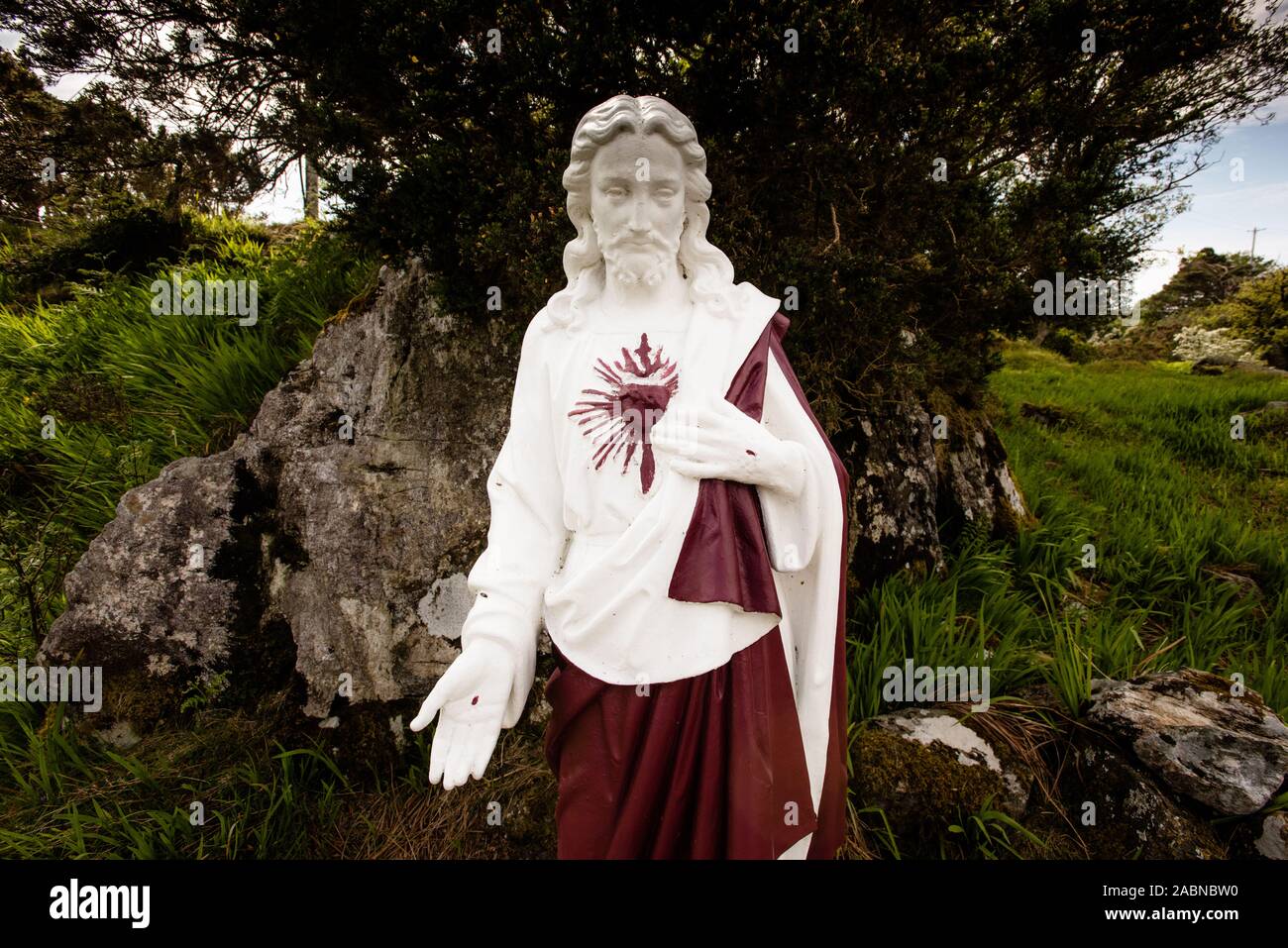 Statue of the Sacred Heart of Jesus. Co Galway. EIRE. Stock Photo