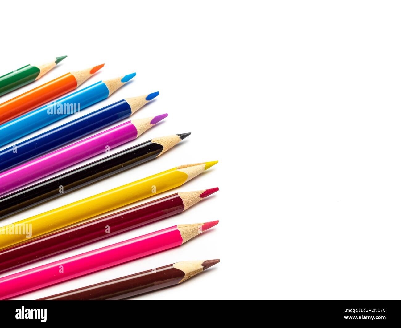 Colored pencils isolated on white background Stock Photo