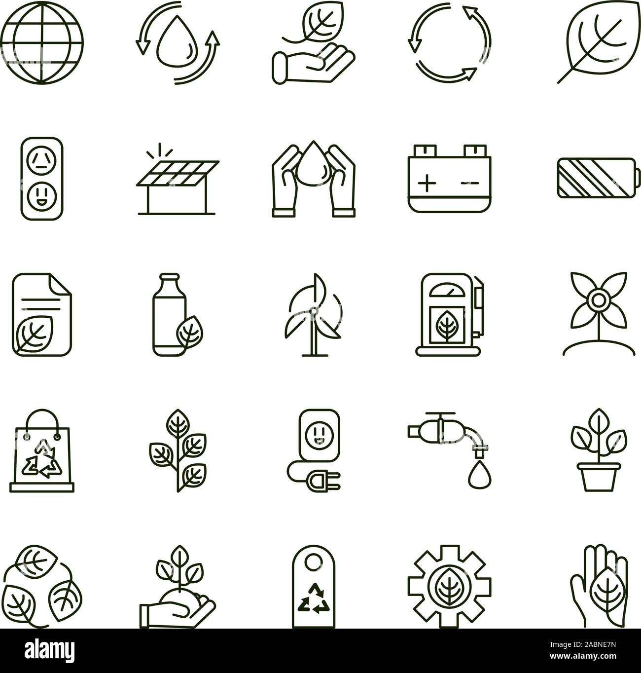 environment ecology icons collection line vector illustration Stock ...
