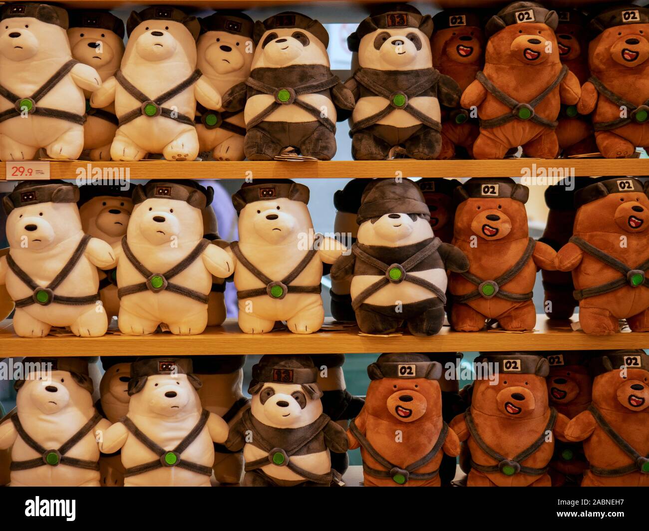 Kuala Lumpur, Malaysia - November 2019 - Dolls in shelves of Miniso ...