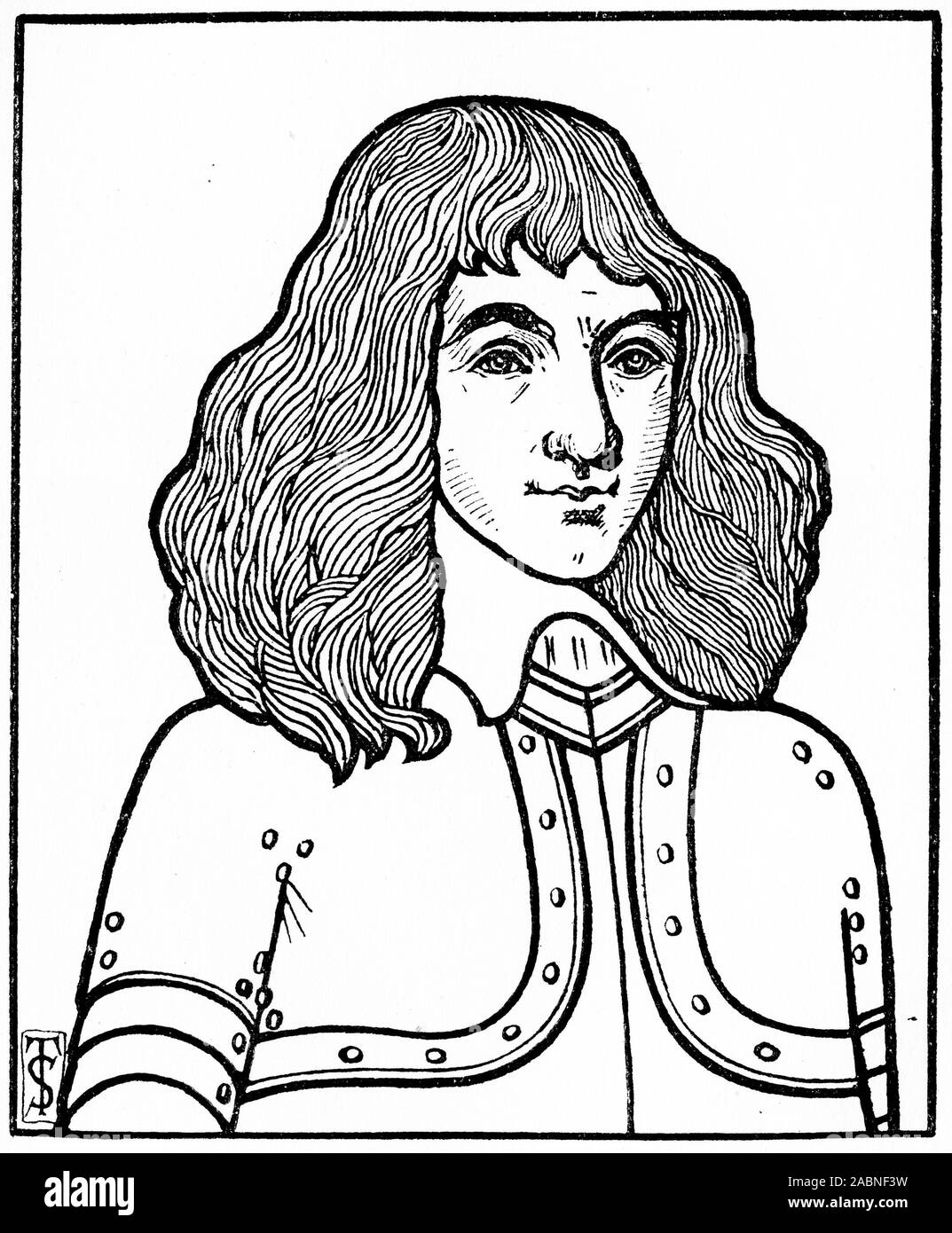 Engraved portrait of Robert Baillie (1602 – 1662)  Church of Scotland minister who became famous as an author and a propagandist for the Covenanters Stock Photo