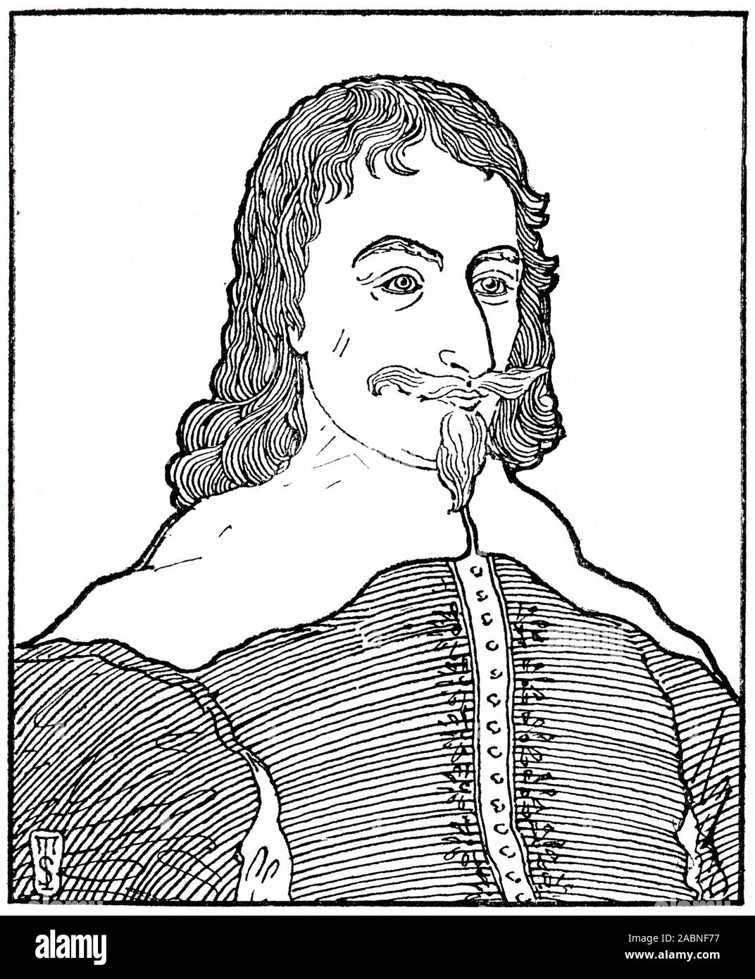 Engraved portrait of Archibald Campbell, 1st Marquess of Argyll, 8th Earl of Argyll, chief of Clan Campbell, (1607 – 1661) was a Scottish nobleman, politician, and peer. Often remembered as the principal opponent of the royalist general James Graham, 1st Marquess of Montrose. Stock Photo