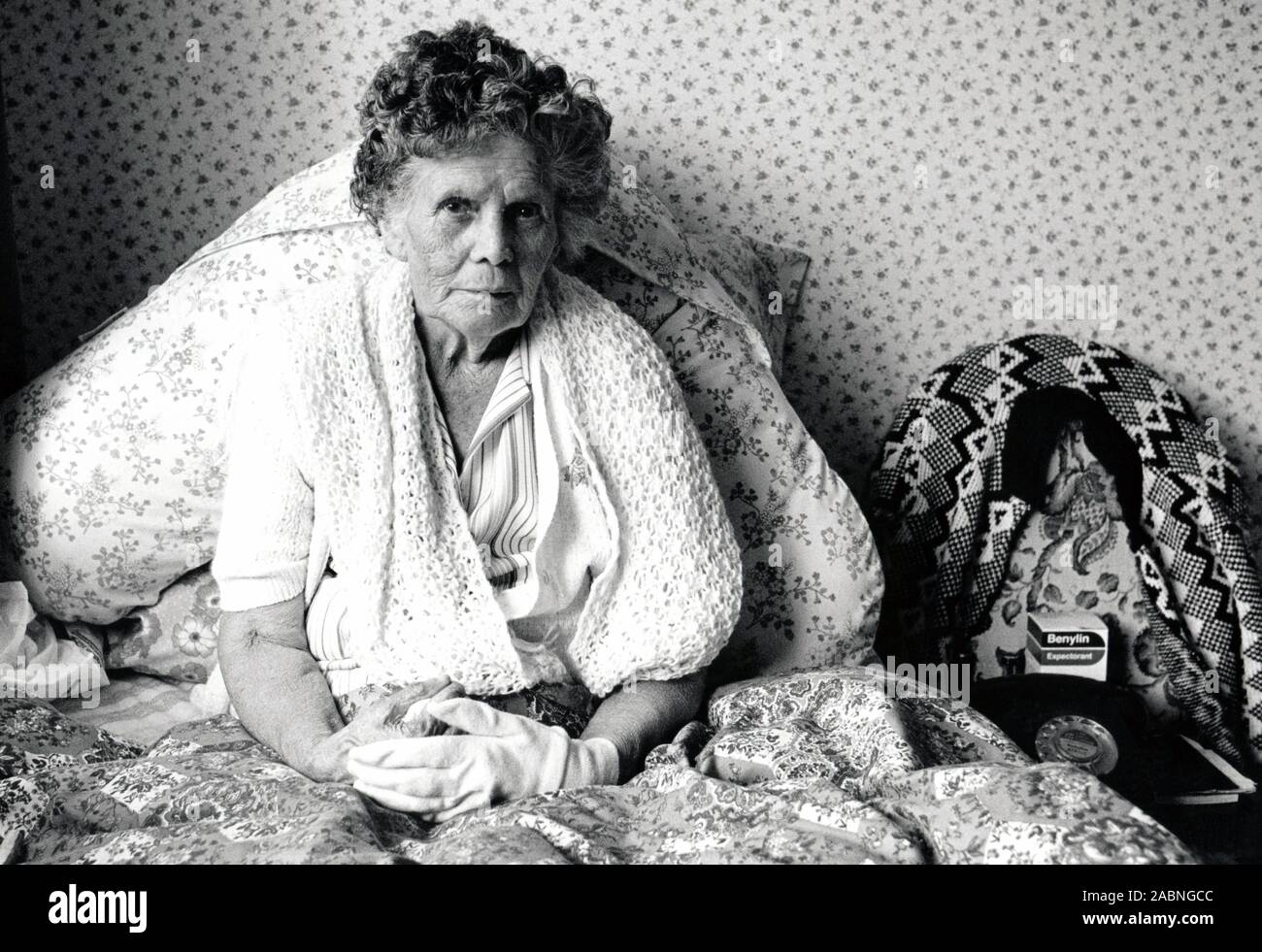 Portrait of an elderly woman, Nottingham, UK 1987 Stock Photo
