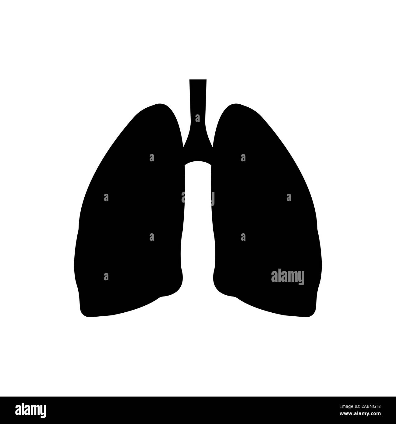 lungs vector icon, sign, symbol. black on white background Stock Vector