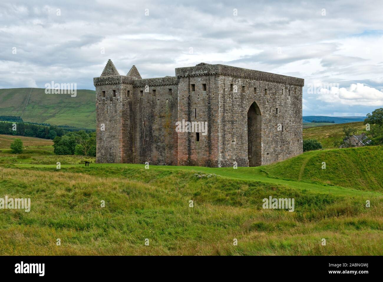 Hermitage Castle. Historic Scotland. Scottish Borders Stock Photo - Alamy