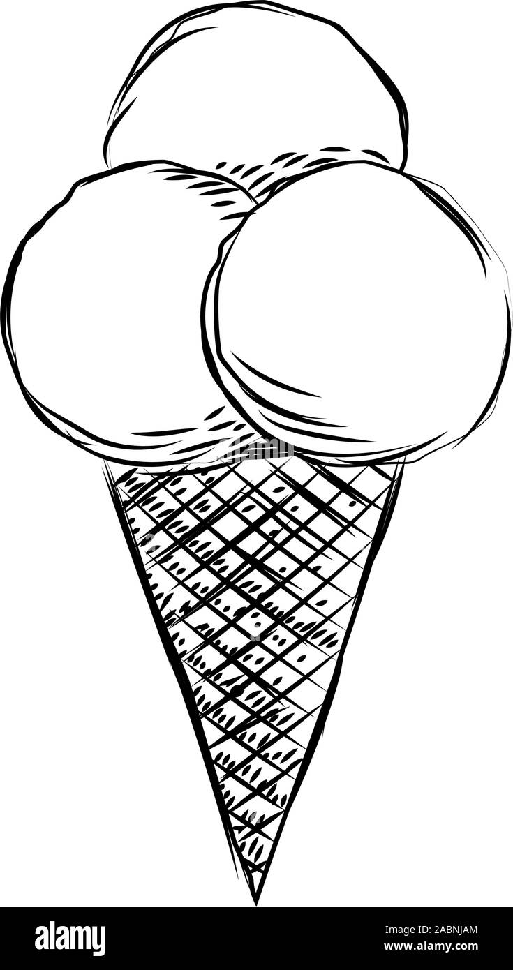 Sketch of an ice cream cone Stock Vector Image & Art Alamy