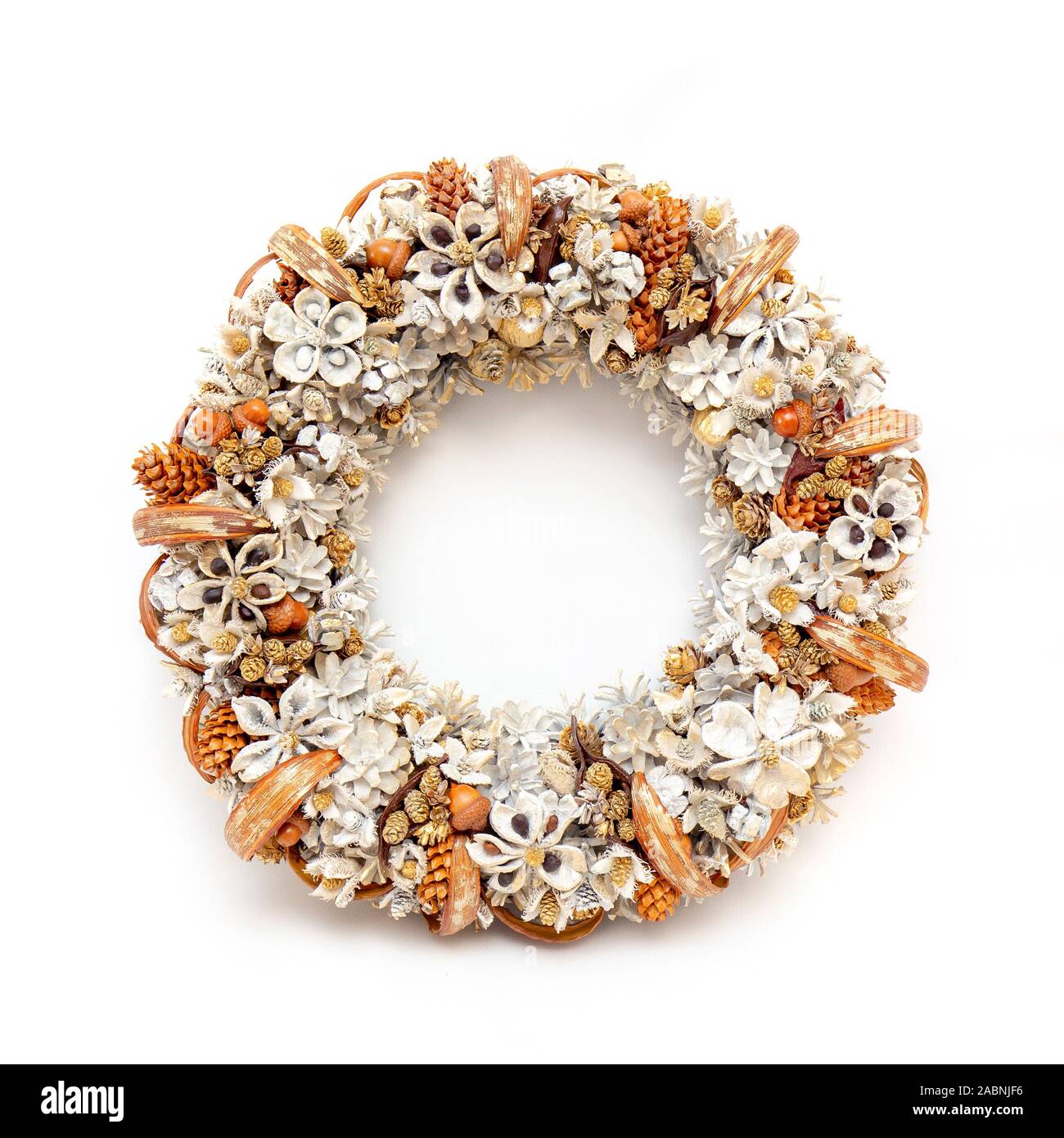 Christmas Holiday Wreath Isolated On White Background Stock Photo - Alamy