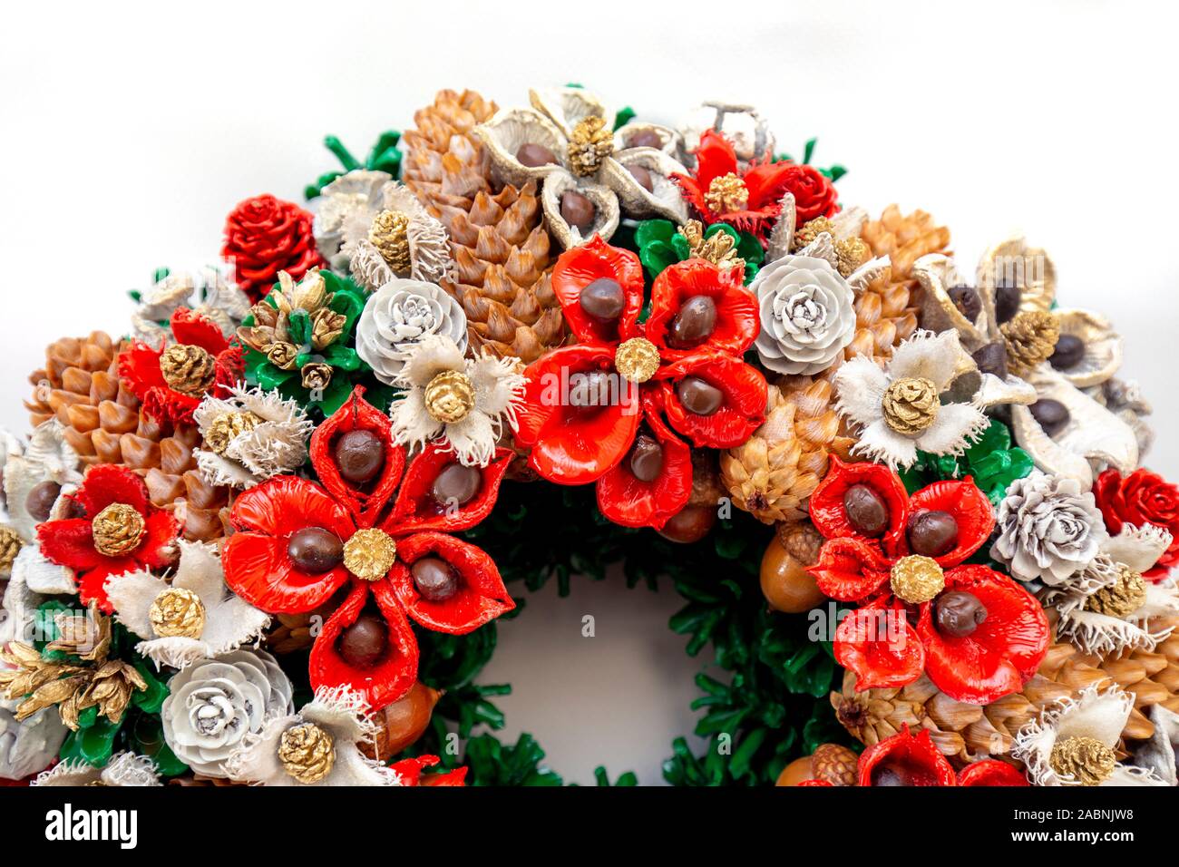 Christmas Holiday Wreath Isolated On White Background Stock Photo - Alamy