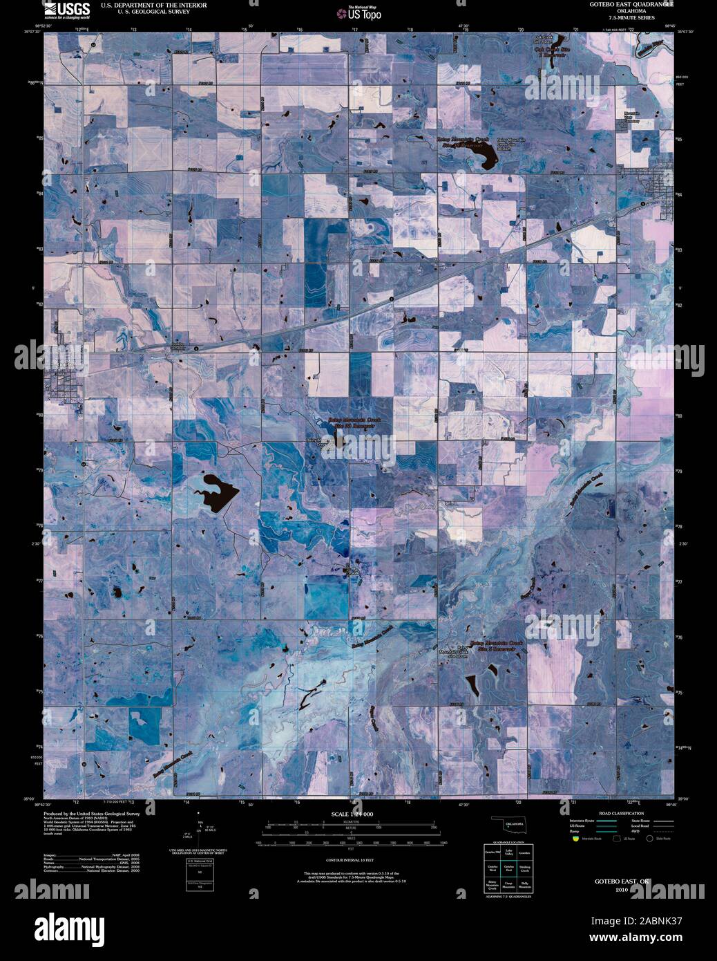 USGS TOPO Map Oklahoma OK Gotebo East 20100101 TM Inverted Restoration