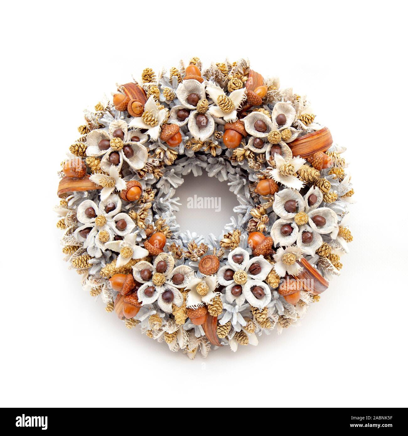 Christmas Holiday Wreath Isolated On White Background Stock Photo - Alamy