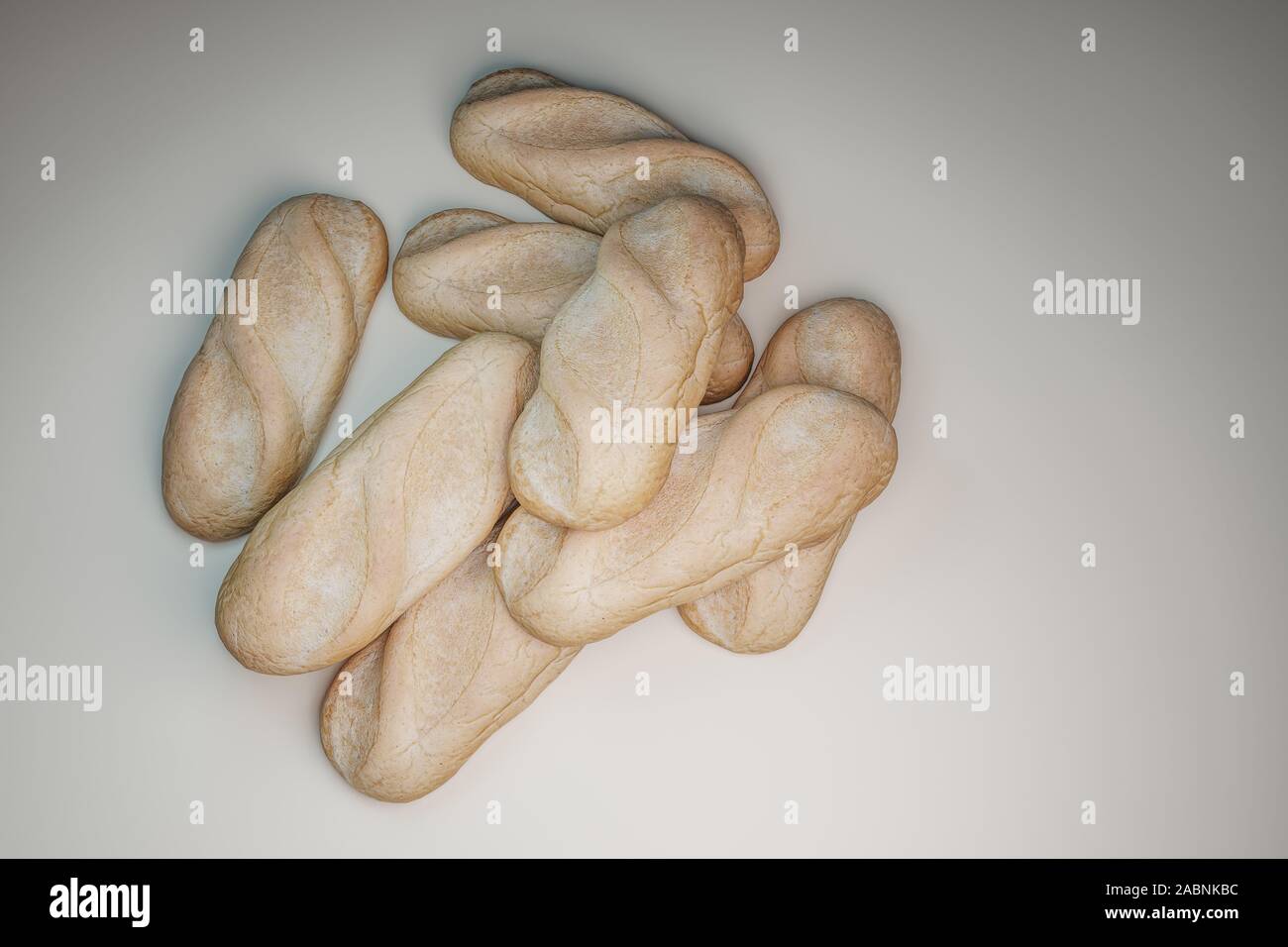 bread isolated on white background 3d illustration Stock Photo - Alamy