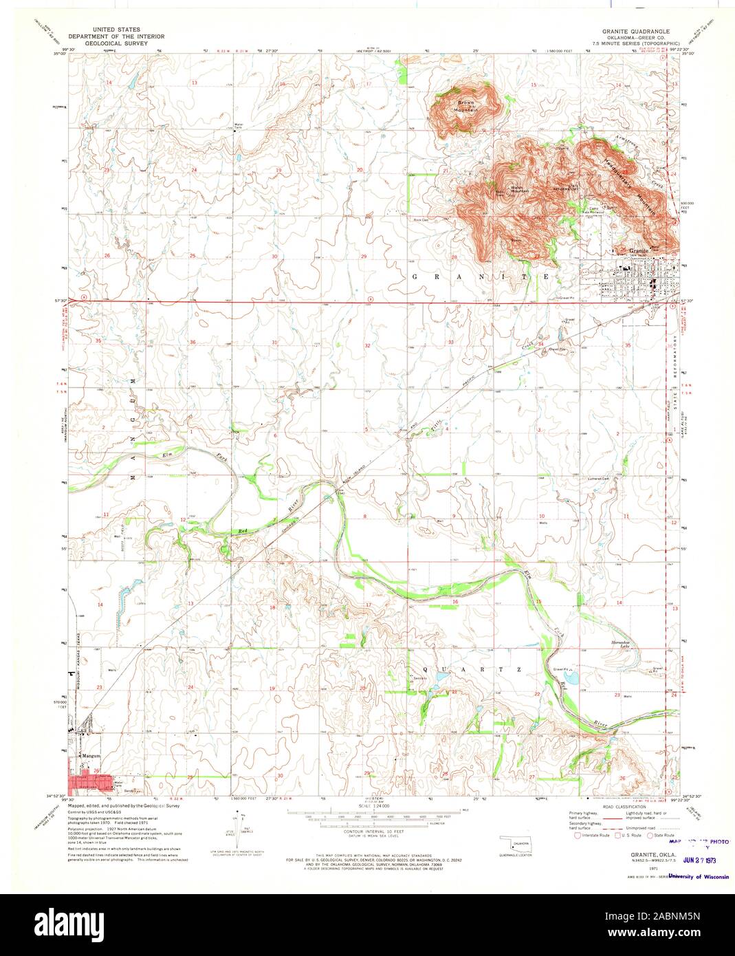 Map of granite oklahoma hires stock photography and images Alamy