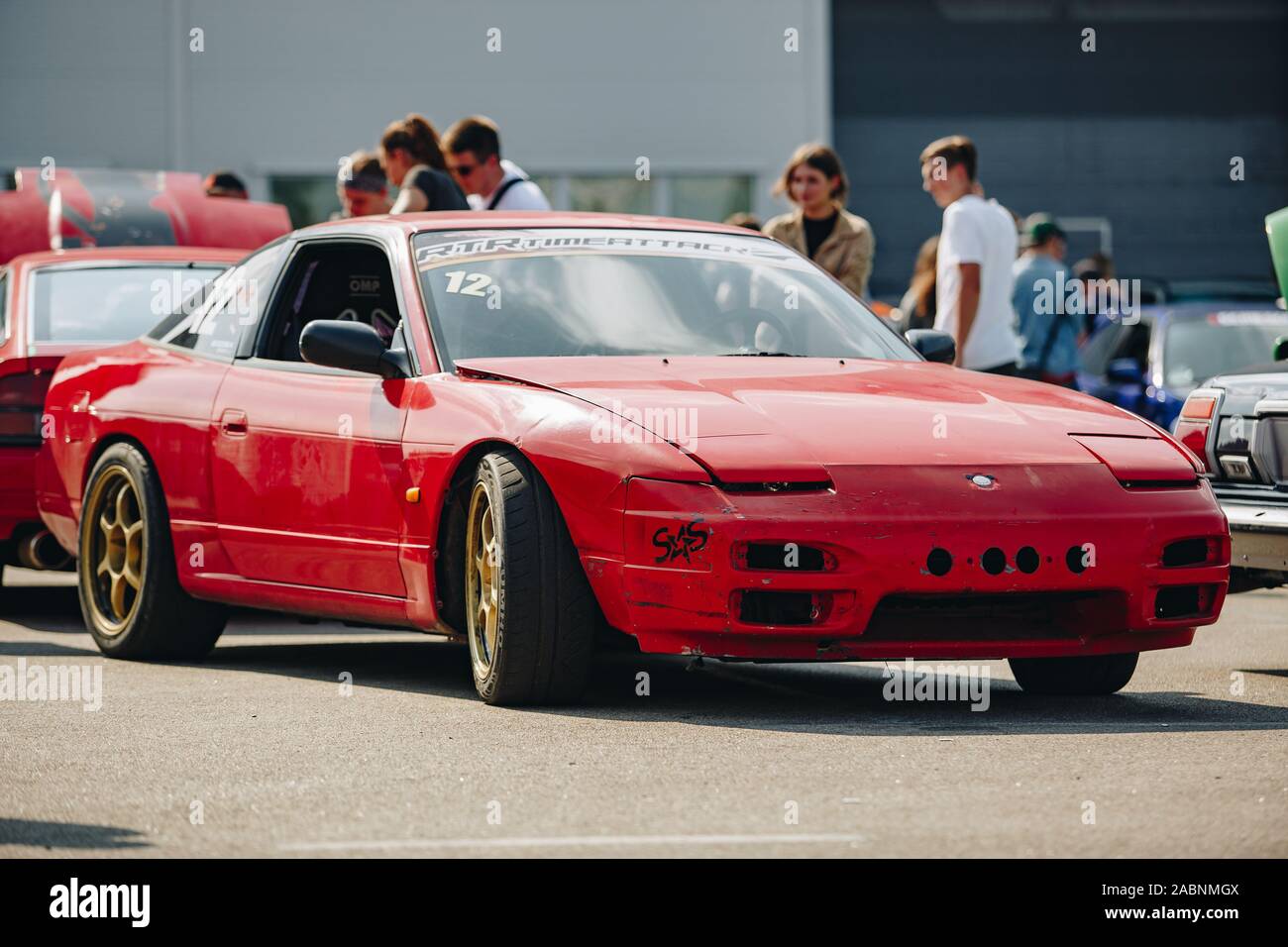Kyiv 28 July 19 Jdm Car Show Outdoor Tuned Japanese Drift Cars Expo In Summer Lowered Nissan 240sx Car In Red Paint Stock Photo Alamy Kyiv 28 July 19 Jdm Car Show Outdoor Tuned Japanese Drift Cars Expo In Summer Lowered Nissan 240sx Car In Red Paint Stock Photo Alamy