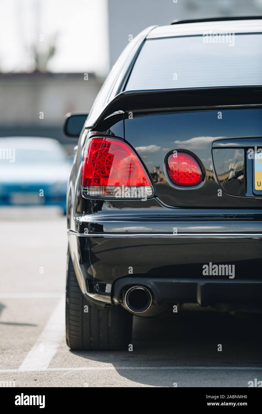 KYIV28 JULY,2019 JDM car show outdoor.Tuned Japanese drift cars expo