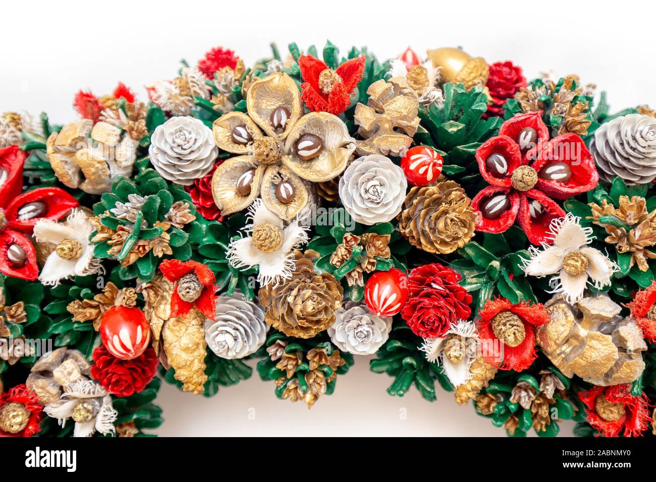 Christmas Holiday Wreath Isolated On White Background Stock Photo - Alamy
