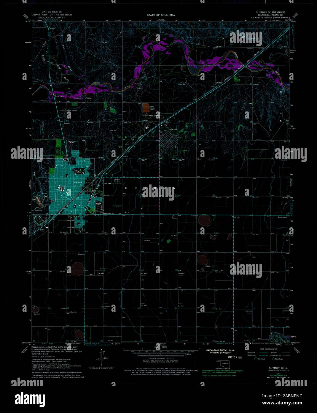 Guymon oklahoma map hires stock photography and images Alamy