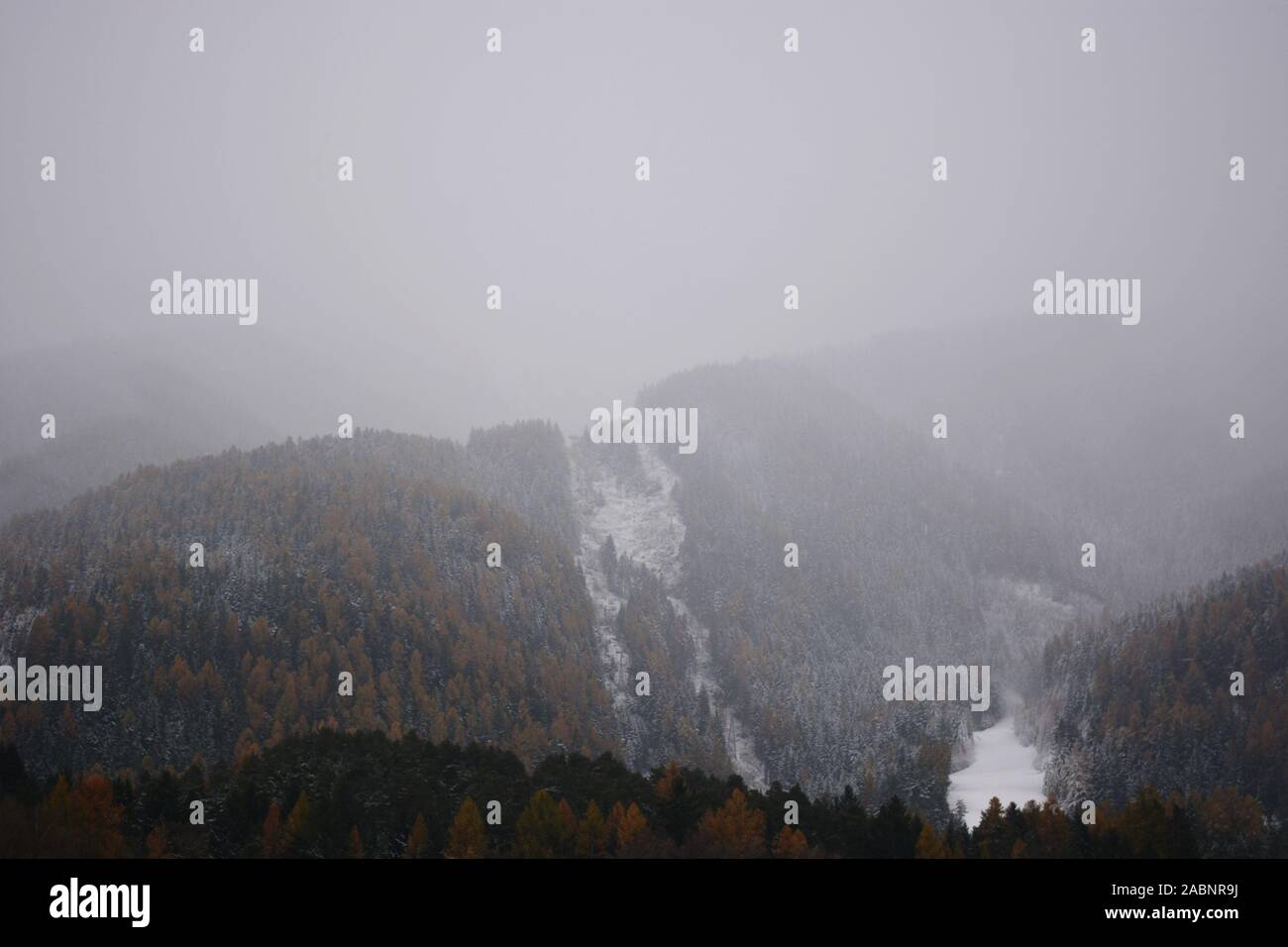it snows in the north of Italy Stock Photo