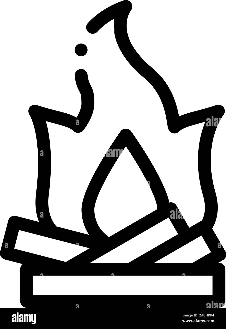 Camping Fire with Firewood Icon Vector Outline Illustration Stock ...