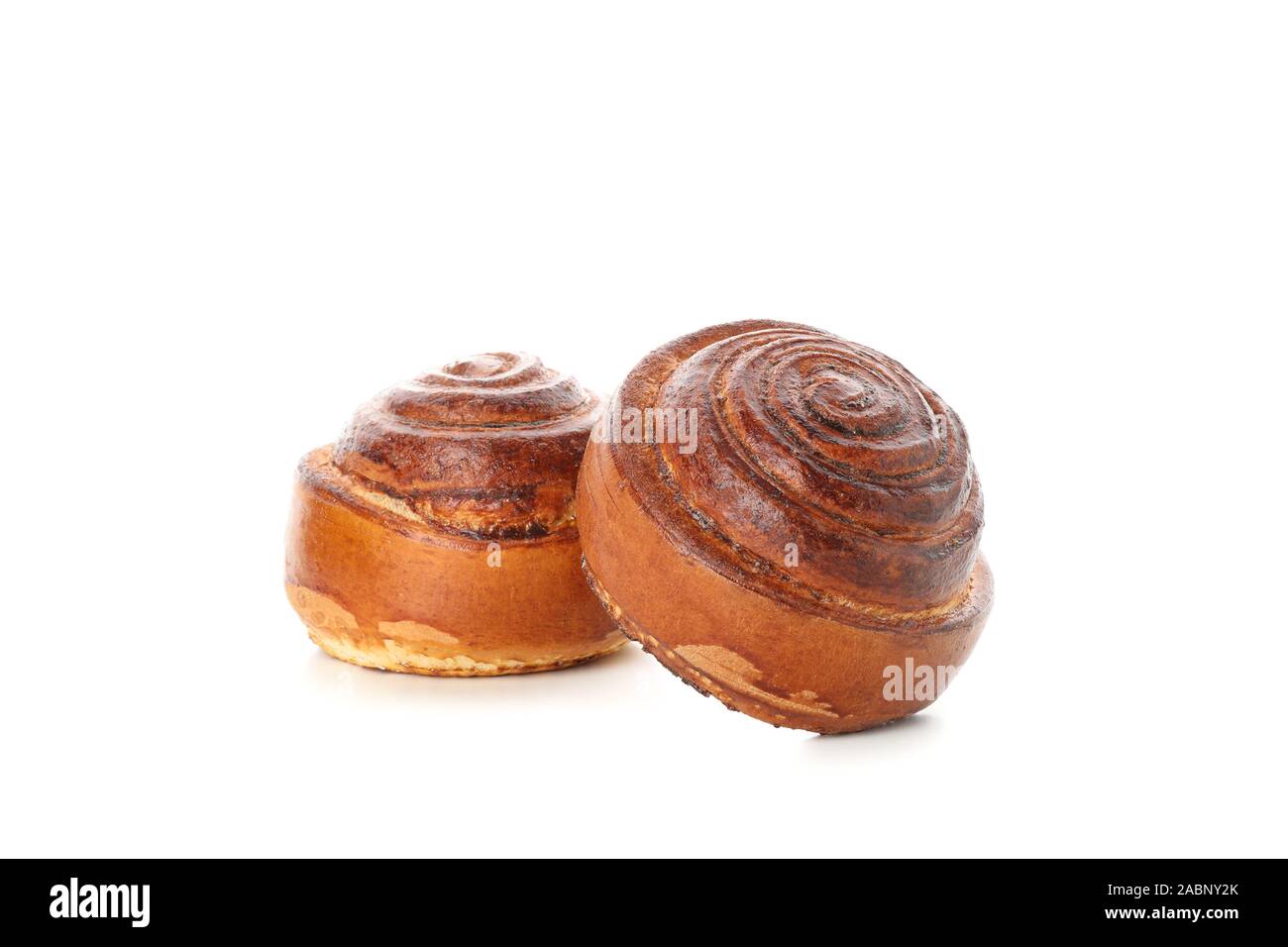 Tasty cinnamon roll isolated on white background Stock Photo - Alamy
