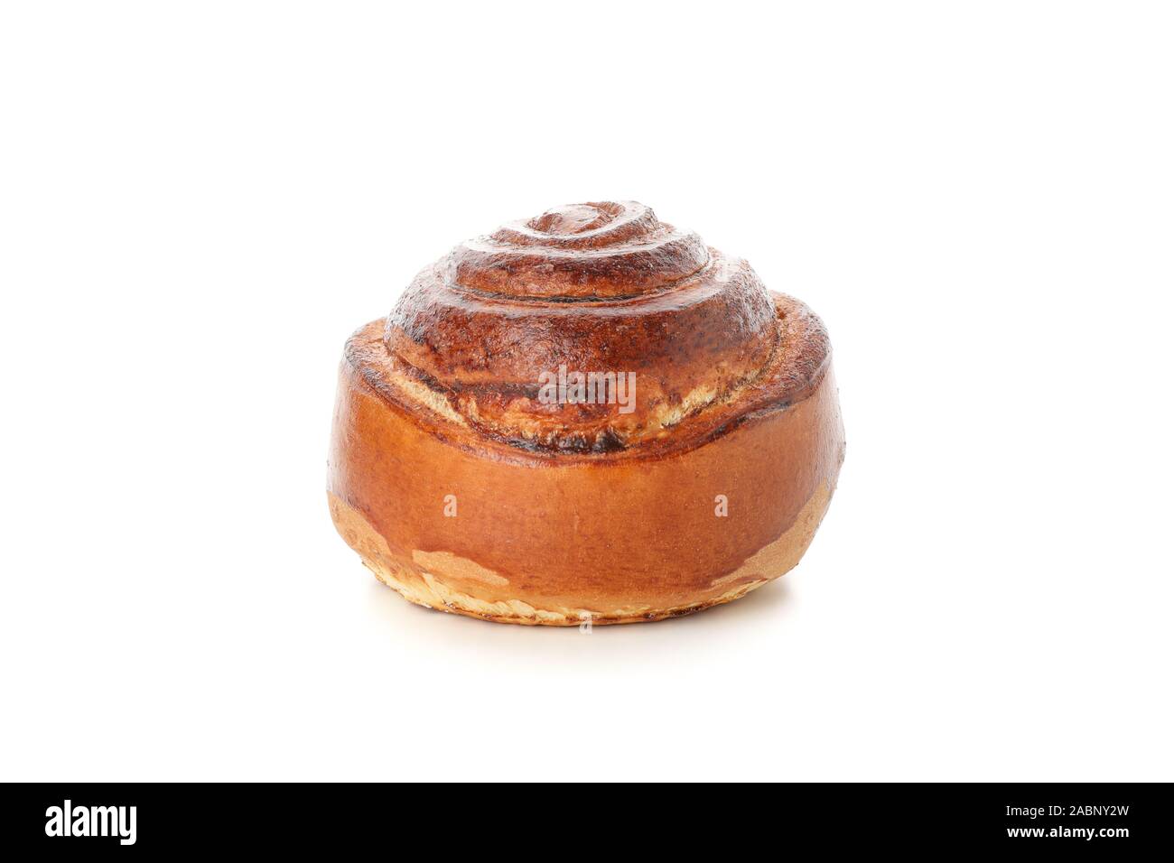 Tasty cinnamon roll isolated on white background Stock Photo - Alamy
