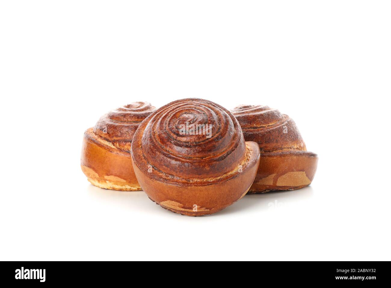 Tasty cinnamon roll isolated on white background Stock Photo - Alamy