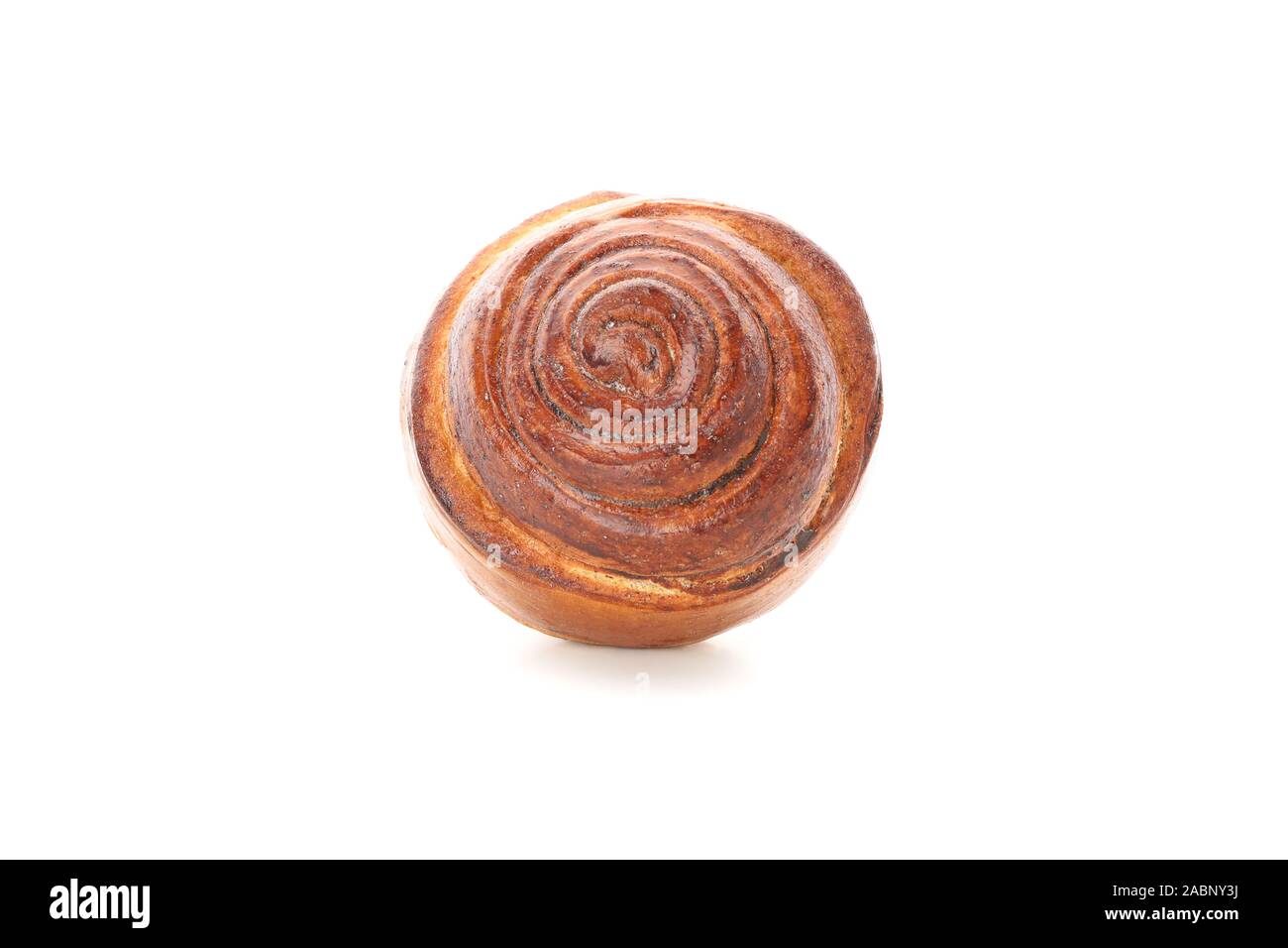 Tasty cinnamon roll isolated on white background Stock Photo - Alamy
