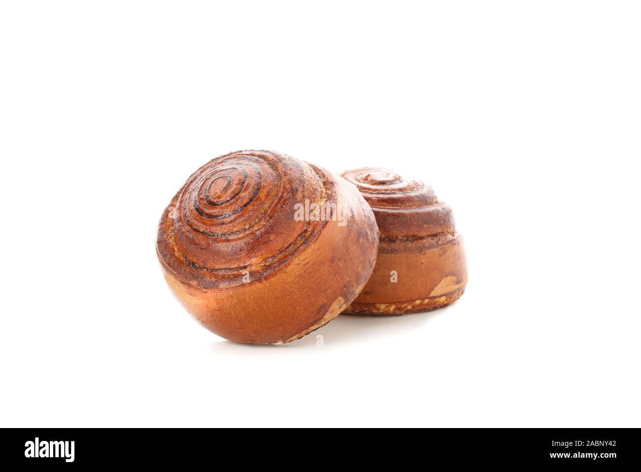 Tasty cinnamon roll isolated on white background Stock Photo - Alamy