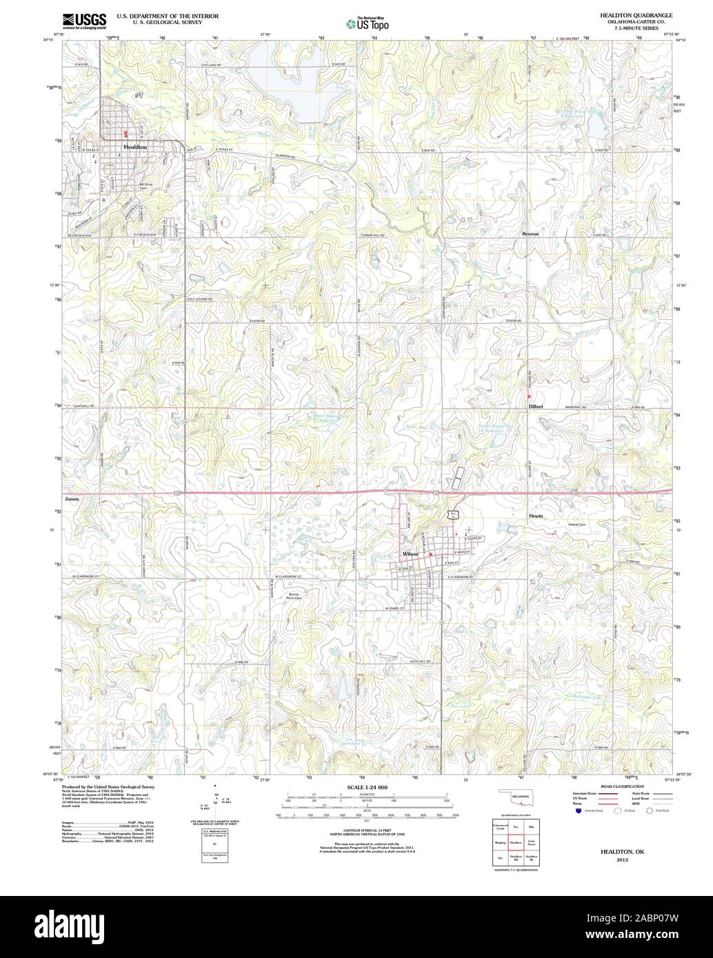 Healdton oklahoma map hires stock photography and images Alamy