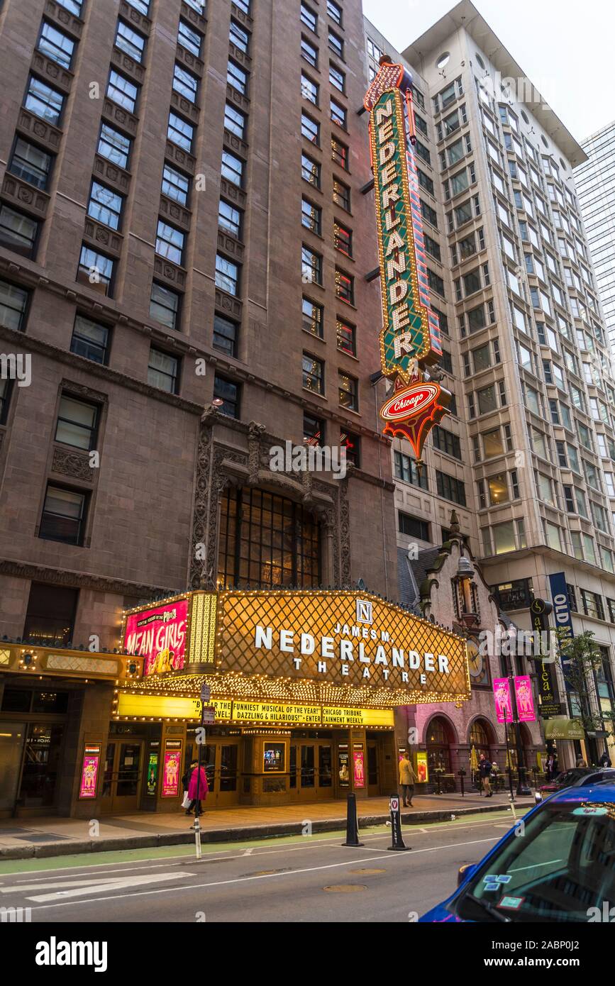 James M. Nederlander Theatre, a theatre located in West Randolph Street