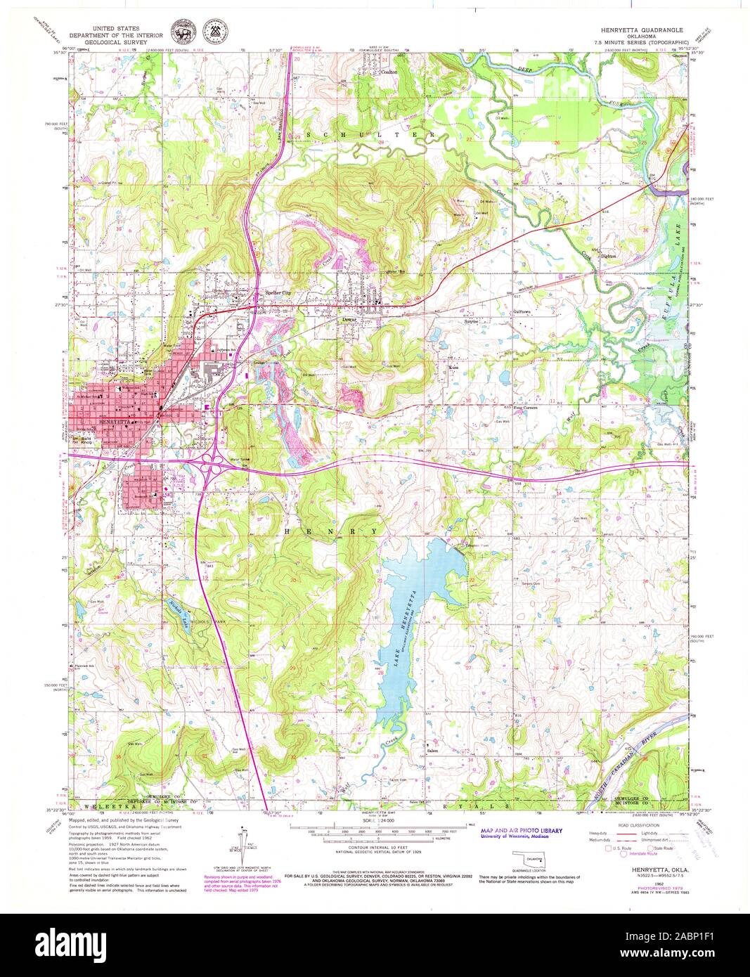 Map of henryetta oklahoma hires stock photography and images Alamy