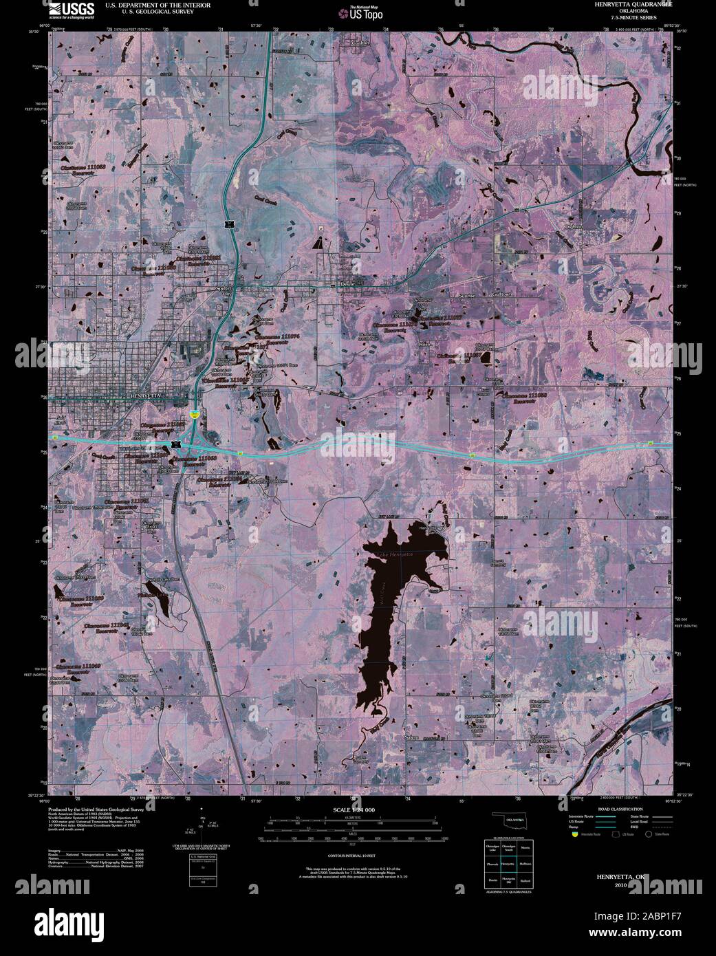 Map of henryetta oklahoma hires stock photography and images Alamy