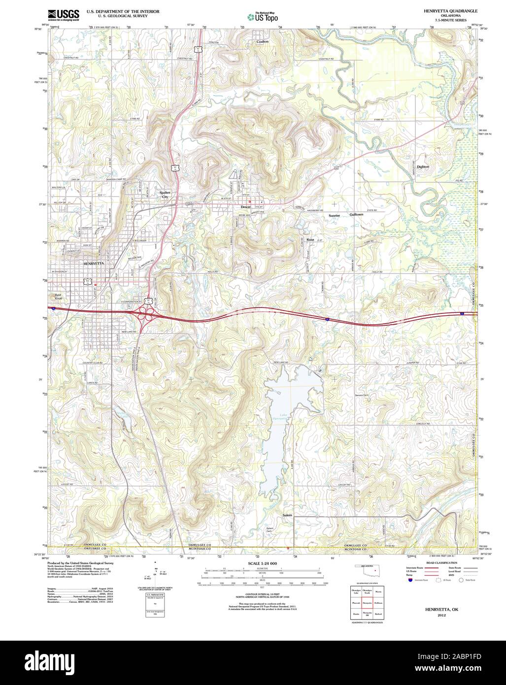 Map of henryetta oklahoma hires stock photography and images Alamy