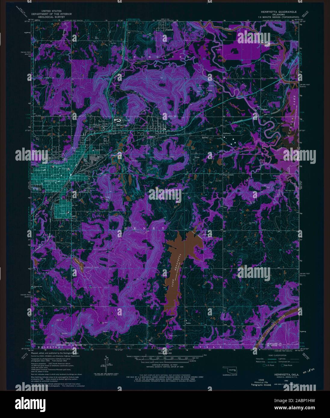 Map of henryetta oklahoma hires stock photography and images Alamy