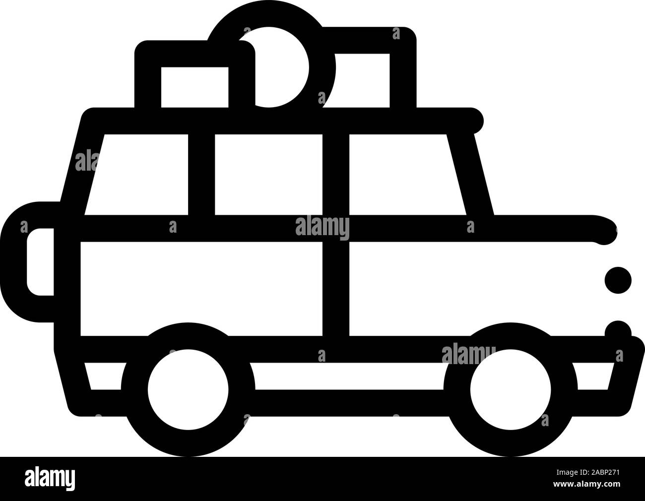 Camping Car with Luggage Icon Vector Outline Illustration Stock Vector ...